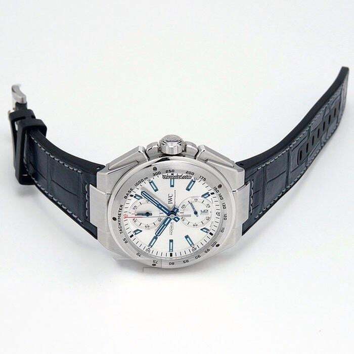 IWC Ingenieur Chronograph Racer Automatic Men's Watch Steel Case With Leather Strap Authentic Luxury Timepiece