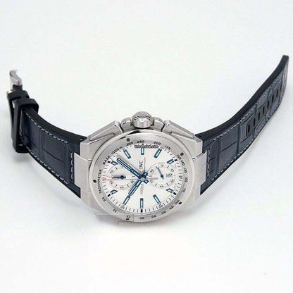 IWC Ingenieur Chronograph Racer Automatic Men's Watch Steel Case With Leather Strap Authentic Luxury Timepiece