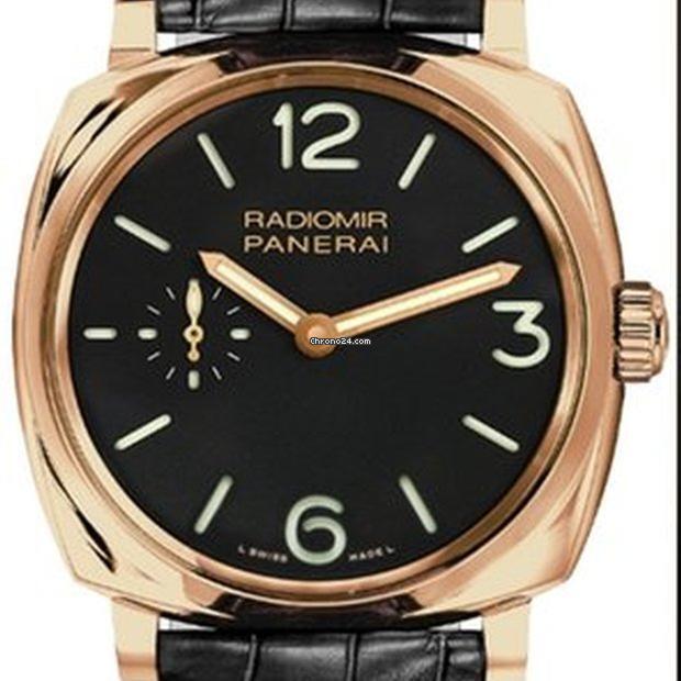 Panerai Radiomir 1940 3 Days Manual winding Men's Watch Rose Gold Case With Leather Strap Authentic Luxury Timepiece
