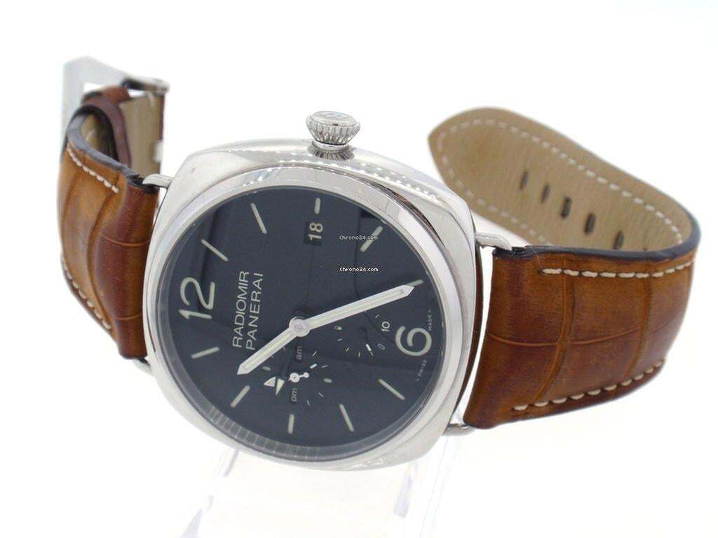 Panerai Radiomir 10 Days GMT Manual winding Men's Watch Steel Case With Leather Strap Authentic Luxury Timepiece