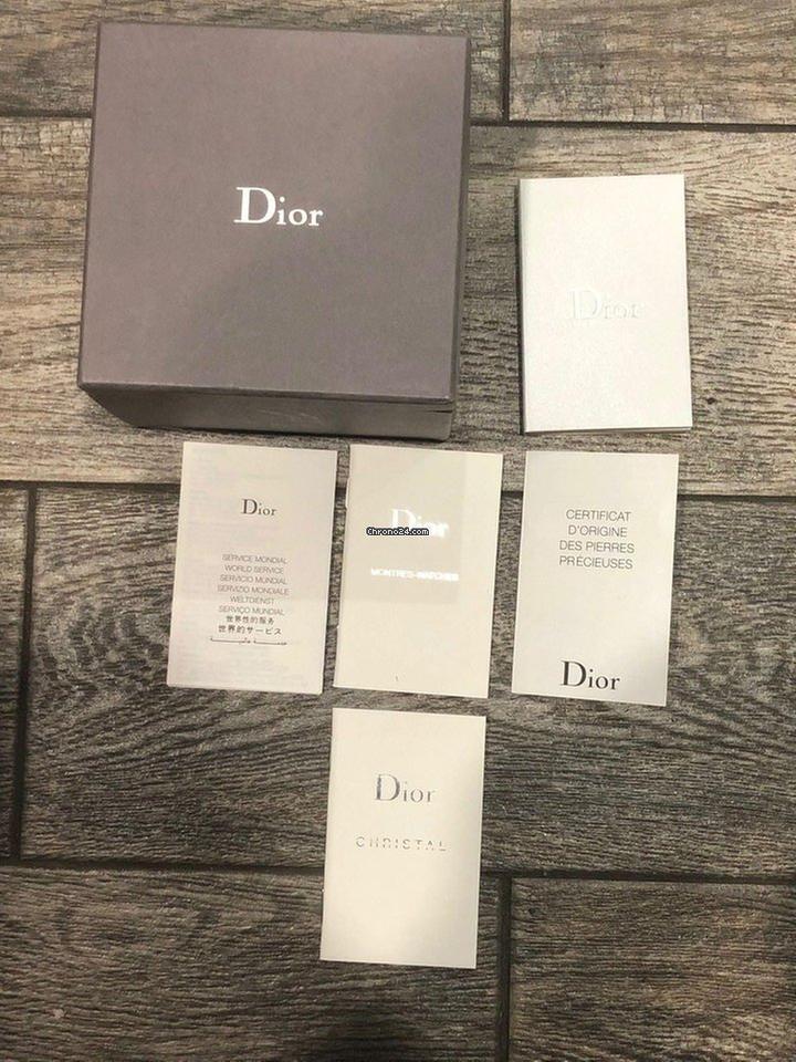 Dior Christal Quartz Women's Watch Steel Case With Rubber Strap Authentic Luxury Timepiece