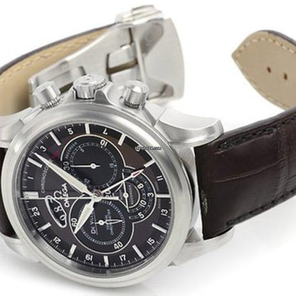 Omega De Ville Co-Axial Automatic Men's Watch Steel Case With Leather Strap Authentic Luxury Timepiece