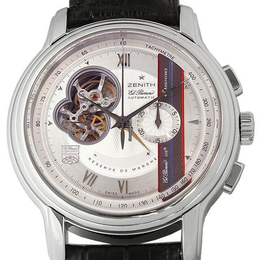 Zenith El Primero Chronomaster Automatic Men's Watch Steel Case With Leather Strap Authentic Luxury Timepiece