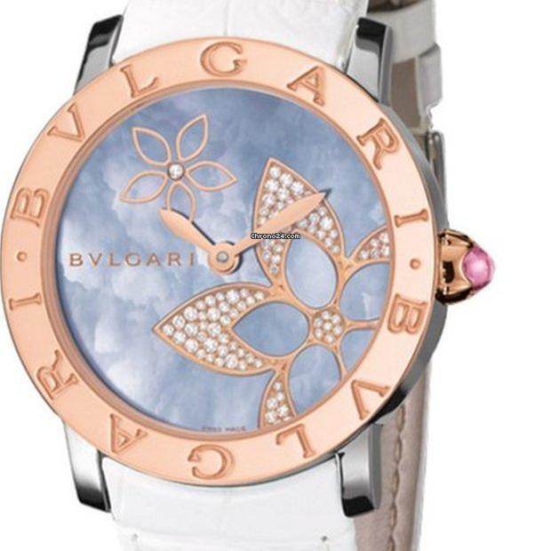 Bulgari Bulgari Automatic Women's Watch Gold/Steel Case With Leather Strap Authentic Luxury Timepiece