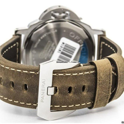 Panerai Luminor Marina 8 Days Automatic Men's Watch Steel Case With Leather Strap Authentic Luxury Timepiece