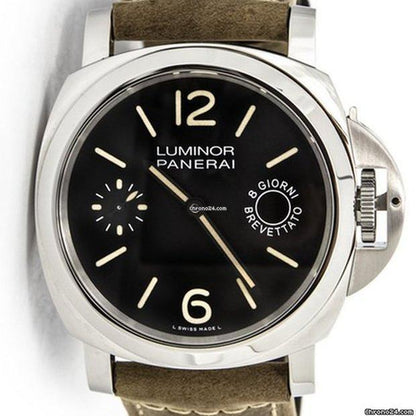 Panerai Luminor Marina 8 Days Automatic Men's Watch Steel Case With Leather Strap Authentic Luxury Timepiece