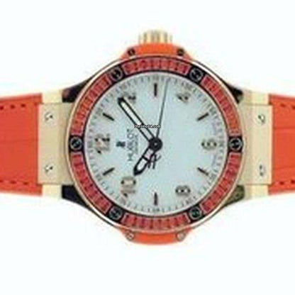 Hublot Big Bang Tutti Frutti Quartz Women's Watch Rose Gold Case With Leather Strap Authentic Luxury Timepiece