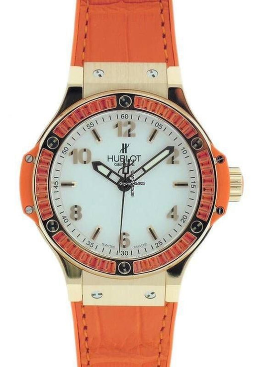 Hublot Big Bang Tutti Frutti Quartz Women's Watch Rose Gold Case With Leather Strap Authentic Luxury Timepiece