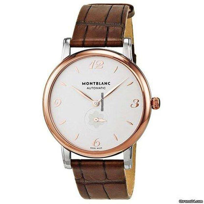 Montblanc Star Classique Automatic Men's Watch Gold/Steel Case With Leather Strap Authentic Luxury Timepiece