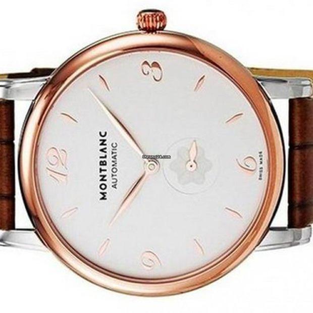 Montblanc Star Classique Automatic Men's Watch Gold/Steel Case With Leather Strap Authentic Luxury Timepiece