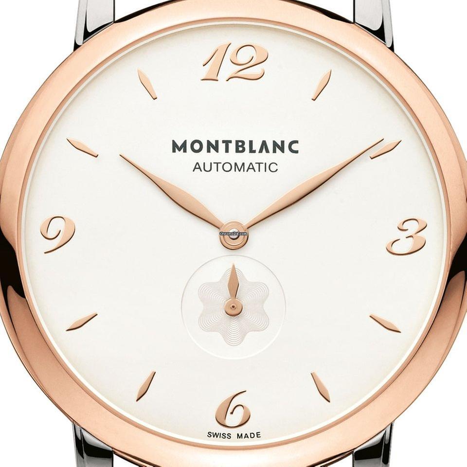Montblanc Star Classique Automatic Men's Watch Gold/Steel Case With Leather Strap Authentic Luxury Timepiece