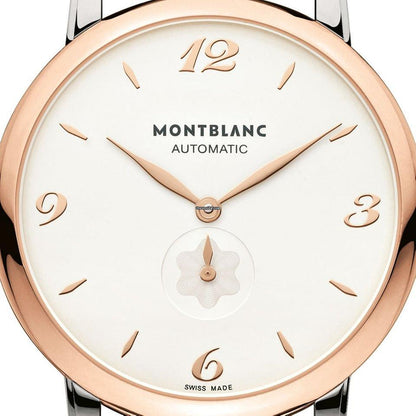 Montblanc Star Classique Automatic Men's Watch Gold/Steel Case With Leather Strap Authentic Luxury Timepiece