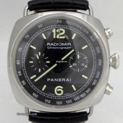 Panerai Radiomir Chronograph Automatic Men's Watch Steel Case With Leather Strap Authentic Luxury Timepiece