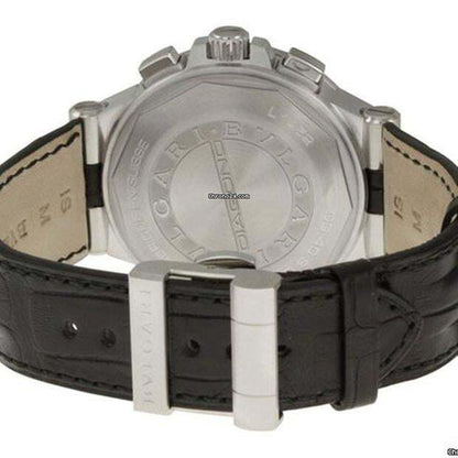 Bulgari Diagono Automatic Men's Watch Steel Case With Leather Strap Authentic Luxury Timepiece