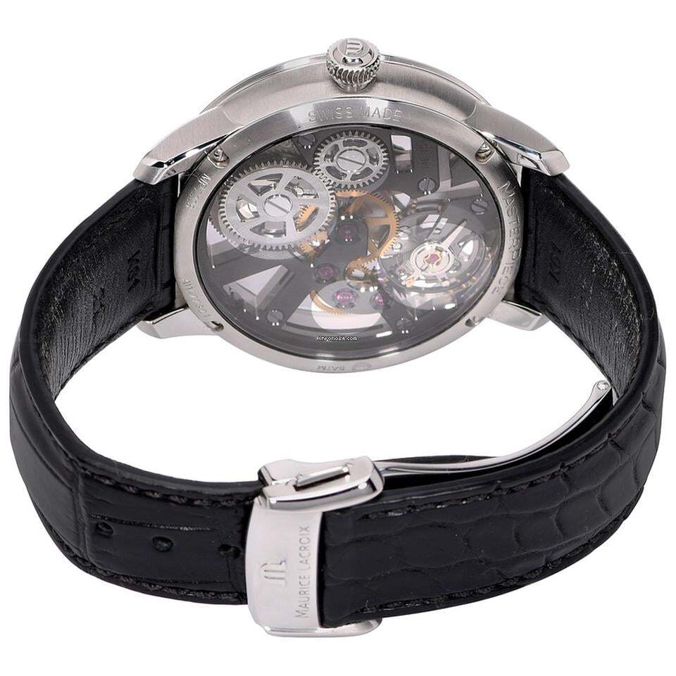 Maurice Lacroix Masterpiece Squelette Manual winding Men's Watch Steel Case With Leather Strap Authentic Luxury Timepiece