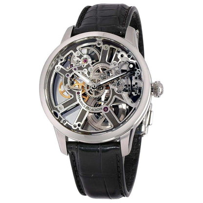 Maurice Lacroix Masterpiece Squelette Manual winding Men's Watch Steel Case With Leather Strap Authentic Luxury Timepiece