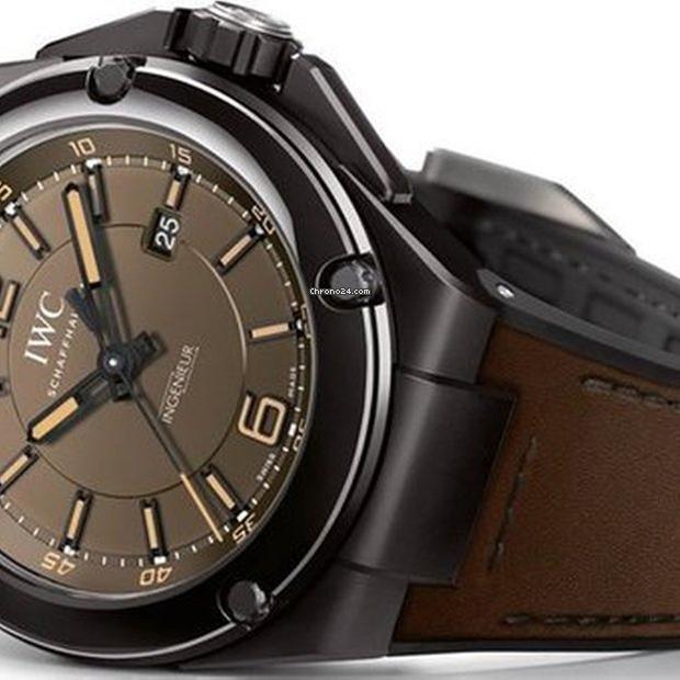 IWC Ingenieur AMG Automatic Men's Watch Ceramic Case With Leather Strap Authentic Luxury Timepiece
