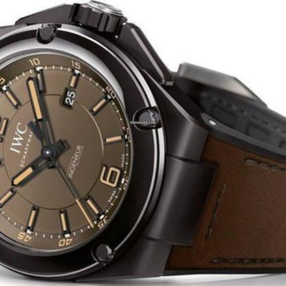 IWC Ingenieur AMG Automatic Men's Watch Ceramic Case With Leather Strap Authentic Luxury Timepiece