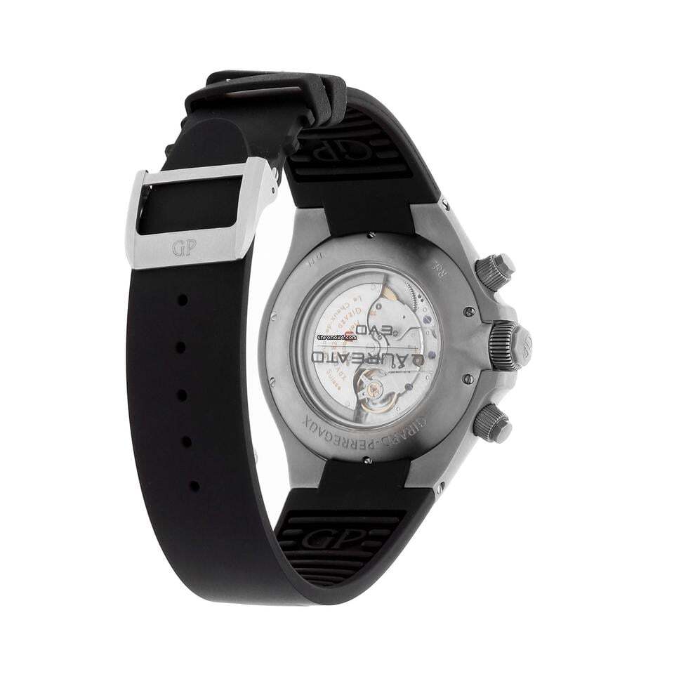 Girard Perregaux Laureato Automatic Men's Watch Titanium Case With Rubber Strap Authentic Luxury Timepiece