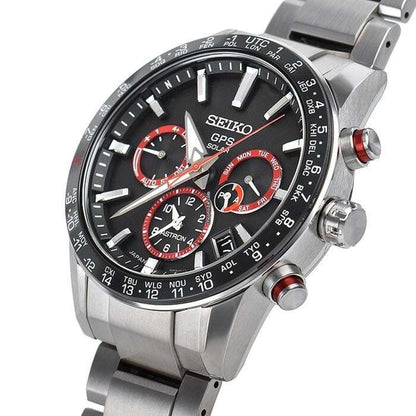 Seiko Astron GPS Solar Chronograph Quartz Men's Watch With Steel Case and Strap Authentic Luxury Timepiece