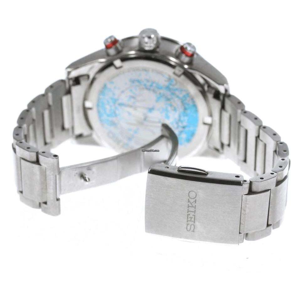 Seiko Astron GPS Solar Chronograph Quartz Men's Watch With Steel Case and Strap Authentic Luxury Timepiece