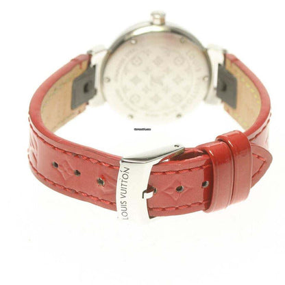 Louis Vuitton Quartz Women's Watch Steel Case With Leather Strap Authentic Luxury Timepiece