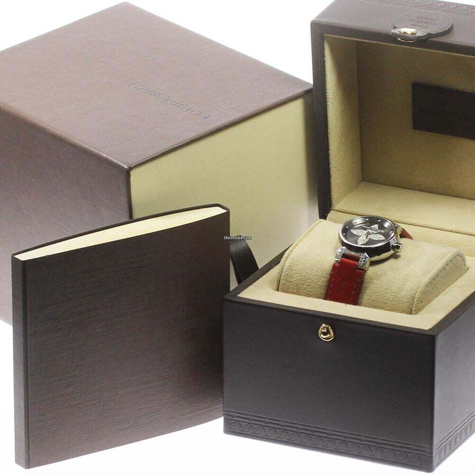 Louis Vuitton Quartz Women's Watch Steel Case With Leather Strap Authentic Luxury Timepiece