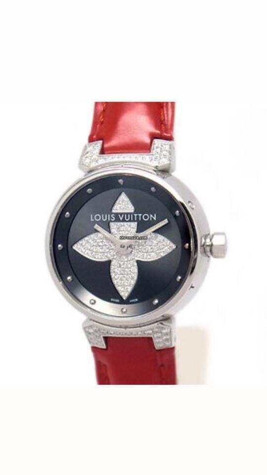 Louis Vuitton Quartz Women's Watch Steel Case With Leather Strap Authentic Luxury Timepiece