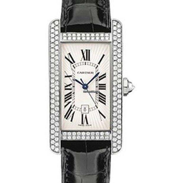 Cartier Tank Américaine Automatic Women's Watch White Gold Case With Leather Strap Authentic Luxury Timepiece