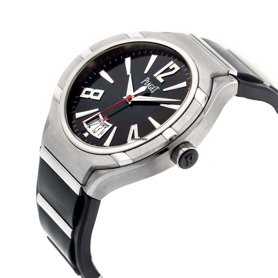 Piaget Polo FortyFive Automatic Men's Watch Titanium Case With Rubber Strap Authentic Luxury Timepiece