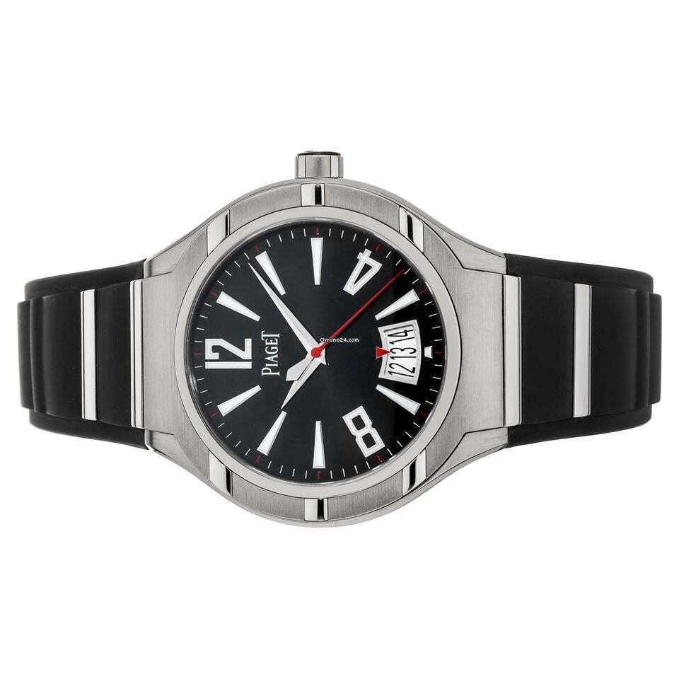 Piaget Polo FortyFive Automatic Men's Watch Titanium Case With Rubber Strap Authentic Luxury Timepiece