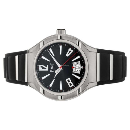 Piaget Polo FortyFive Automatic Men's Watch Titanium Case With Rubber Strap Authentic Luxury Timepiece