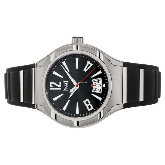 Piaget Polo FortyFive Automatic Men's Watch Titanium Case With Rubber Strap Authentic Luxury Timepiece