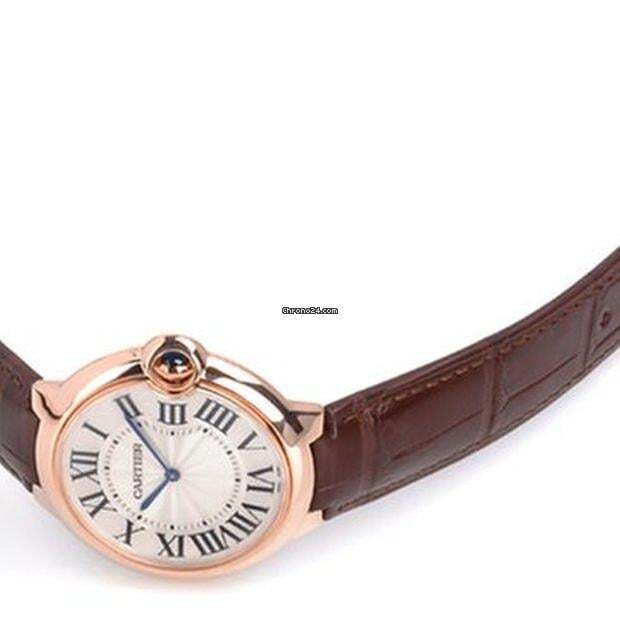 Cartier Ballon Bleu 40mm Automatic Women's Watch Rose Gold Case With Leather Strap Authentic Luxury Timepiece