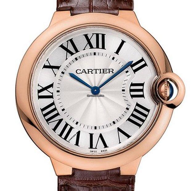 Cartier Ballon Bleu 40mm Automatic Women's Watch Rose Gold Case With Leather Strap Authentic Luxury Timepiece
