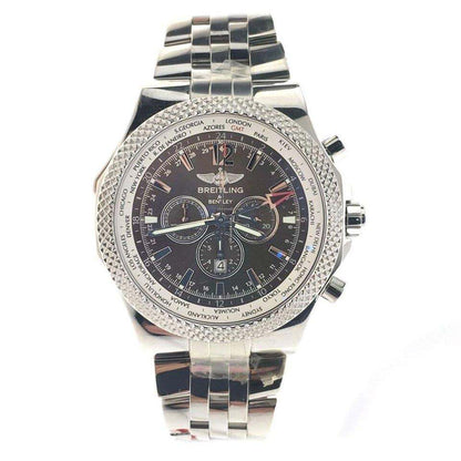 Breitling Bentley GMT Automatic Men's Watch With Steel Case and Strap Authentic Luxury Timepiece