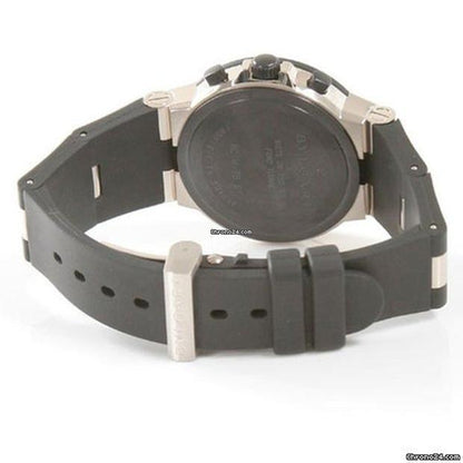 Bulgari Diagono Automatic Men's Watch White Gold Case With Rubber Strap Authentic Luxury Timepiece