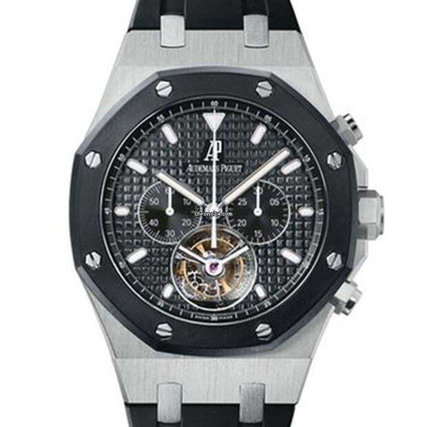Audemars Piguet Royal Oak Tourbillon Manual winding Men's Watch Steel Case With Rubber Strap Authentic Luxury Timepiece
