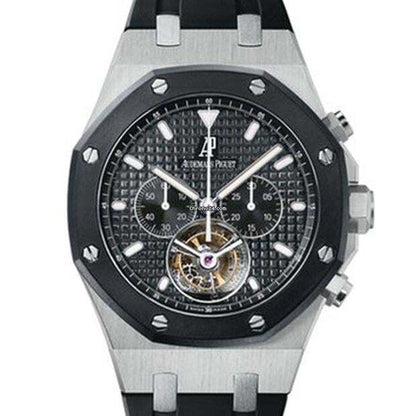 Audemars Piguet Royal Oak Tourbillon Manual winding Men's Watch Steel Case With Rubber Strap Authentic Luxury Timepiece
