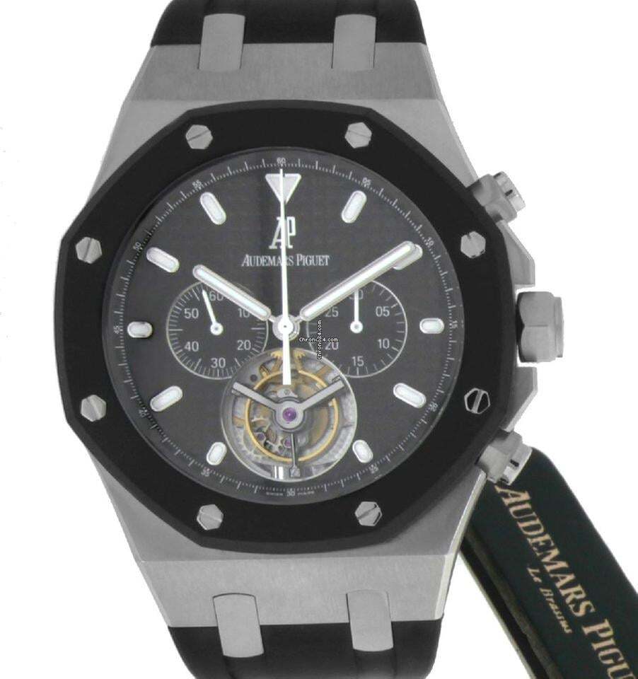 Audemars Piguet Royal Oak Tourbillon Manual winding Men's Watch Steel Case With Rubber Strap Authentic Luxury Timepiece