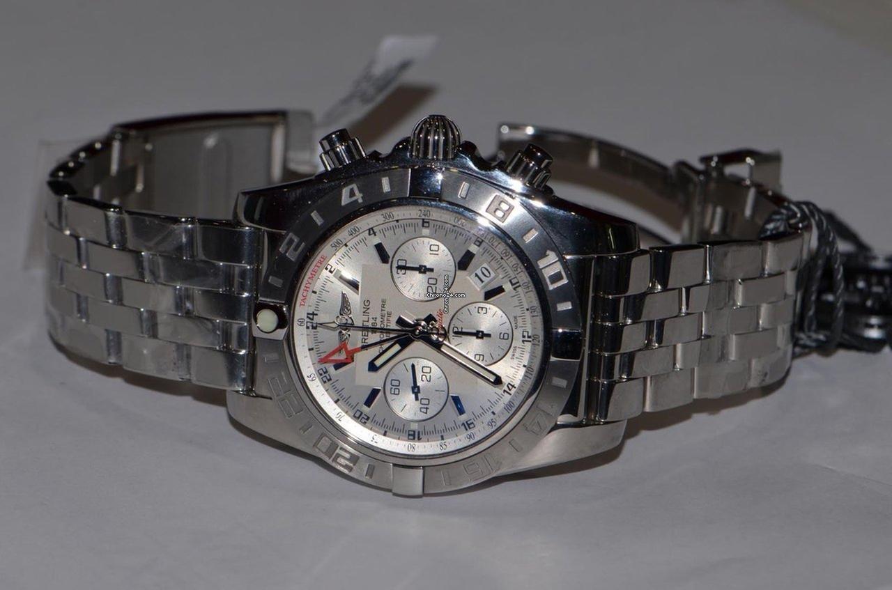 Breitling Chronomat 44 GMT Automatic Men's Watch With Steel Case and Strap Authentic Luxury Timepiece