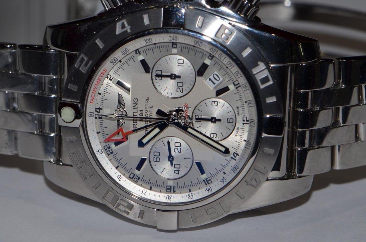 Breitling Chronomat 44 GMT Automatic Men's Watch With Steel Case and Strap Authentic Luxury Timepiece