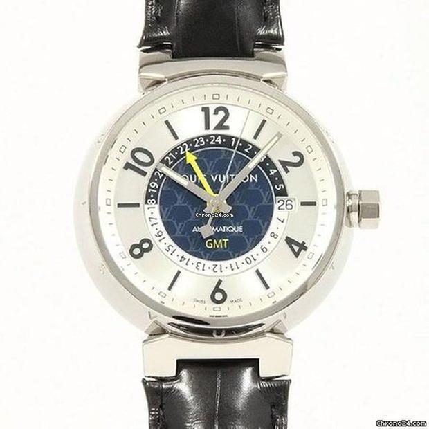 Louis Vuitton Automatic Men's Watch White Gold Case With Leather Strap Authentic Luxury Timepiece