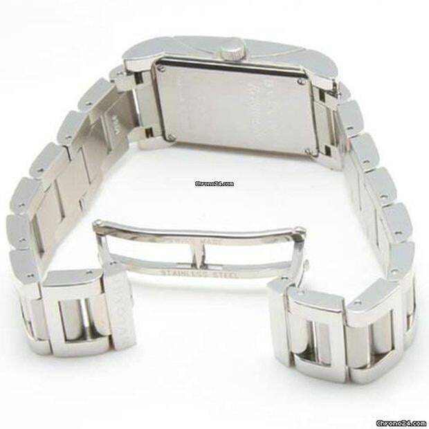 Bulgari Rettangolo Quartz Men's Watch With Steel Case and Strap Authentic Luxury Timepiece