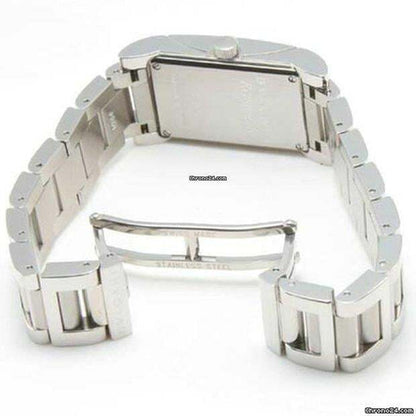 Bulgari Rettangolo Quartz Men's Watch With Steel Case and Strap Authentic Luxury Timepiece