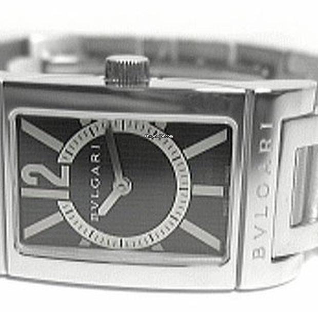 Bulgari Rettangolo Quartz Men's Watch With Steel Case and Strap Authentic Luxury Timepiece