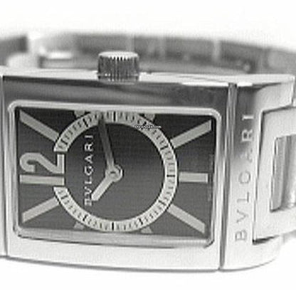 Bulgari Rettangolo Quartz Men's Watch With Steel Case and Strap Authentic Luxury Timepiece
