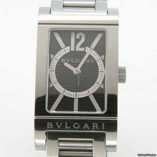 Bulgari Rettangolo Quartz Men's Watch With Steel Case and Strap Authentic Luxury Timepiece