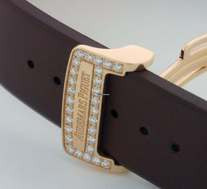 Audemars Piguet Royal Oak Offshore Lady Automatic Women's Watch Rose Gold Case With Rubber Strap Authentic Luxury Timepiece