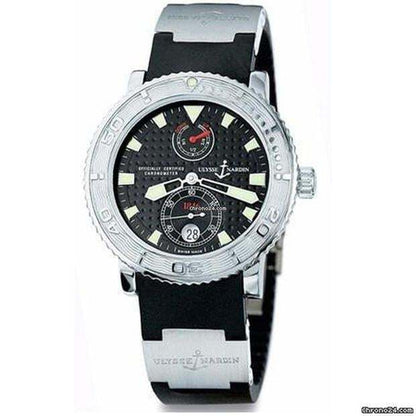 Ulysse Nardin Maxi Marine Diver Automatic Men's Watch Steel Case With Rubber Strap Authentic Luxury Timepiece